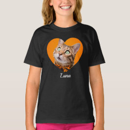Süße moderne Typografie Name und Herz Foto des Hau T-Shirt