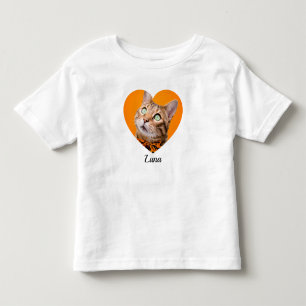 Süße moderne Typografie Name und Herz Foto von Hau Kleinkind T-shirt