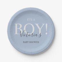 Süße moderne typografische Babyparty in Blau