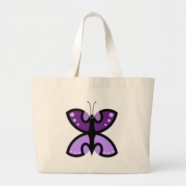 Süße moderne violette Schmetterlings-Grafik-Akzent Jumbo Stoffbeutel
