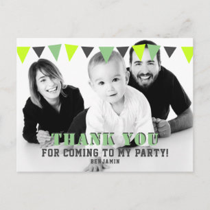 Süße moderne Wimpel Flaggen Foto Geburtstag Dankes Postkarte