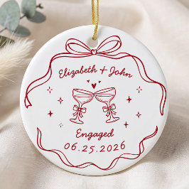 Süße moderne wunderliche handgezeichnete Verlobung Keramik Ornament
