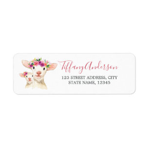 Süße Mom und Baby Lamm Florale Babyparty