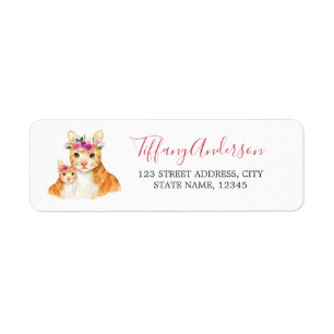 Süße Mom und Babykatze Florale Babyparty