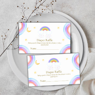 Süße Mond Sterne Regenbogen Windel-Raffle Baby-Par Begleitkarte