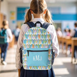 Süße Monogramm-Farbige Mädchen-Flipsflops Bedruckter Rucksack