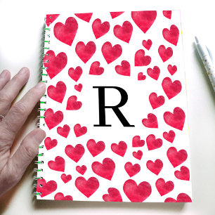 Süße Monogramm Valentinstag-Herzen Notizblock
