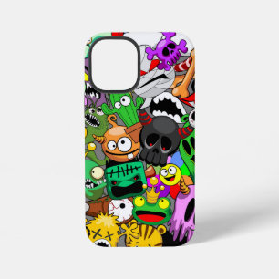 Süße Monster Charaktere Halloween-Muster iPhone 12 Mini Hülle