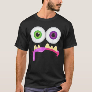 Süße Monster Gesicht Männer Frauen Alberne Kostüm  T-Shirt