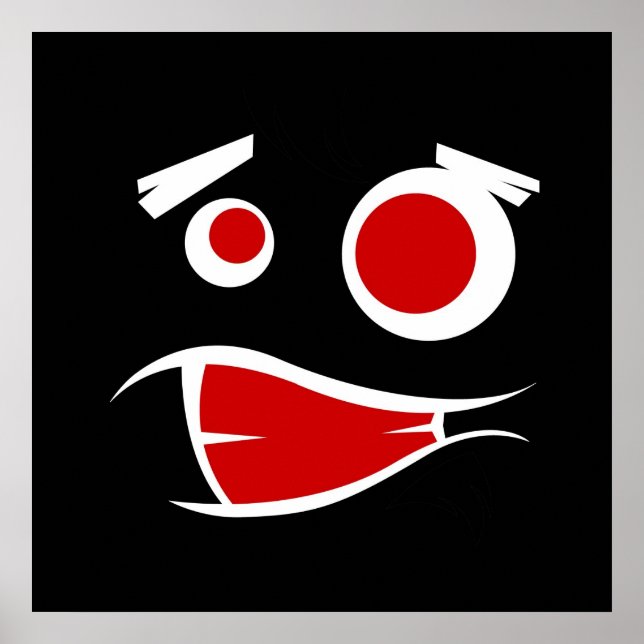 Süße Monster-Gesichtsmuster  Poster (Vorne)