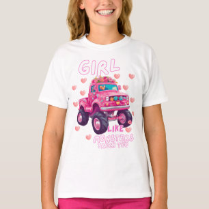 Süße Monster-Truck-Mädchen mögen Monster auch T-Shirt
