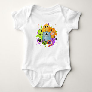 Süße Monster Watercolor Baby Bodysuit Lustig Strampler