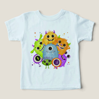 Süße Monster Watercolor Kinder T-Shirt