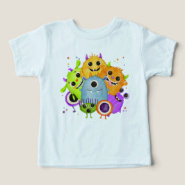 Süße Monster Watercolor Kinder T-Shirt 