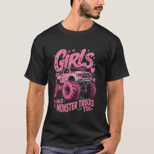 Süße Monstertruck-Mädchen mögen Monstertrucks auch T-Shirt