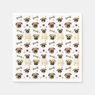 Süße Mops-Druck-Papier-Servietten Serviette