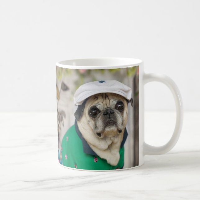 Süße Mops-Golf-Tasse Tasse (Rechts)