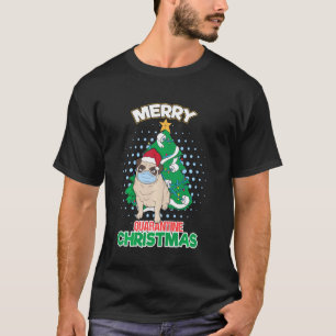 Süße Mops-Hunderasse Toilettenpapier-Weihnachtsbau T-Shirt