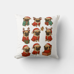 Süße Mops-Weihnachtskollektion Kissen