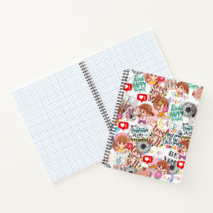 Süße Motivations-Positive-Zitat Kawaii Notizbuch