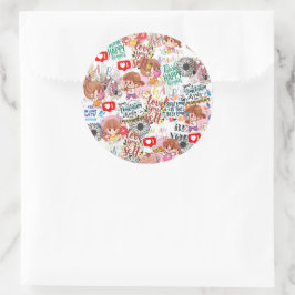 Süße Motivations-Positive Zitat Kawaii  Runder Aufkleber