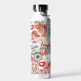 Süße Motivations-Positive-Zitat Kawaii  Trinkflasche