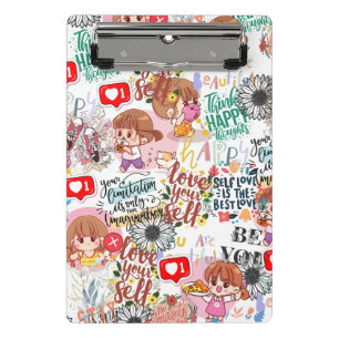 Süße Motivations-Positive Zitate Kawaii Mini Klemmbrett