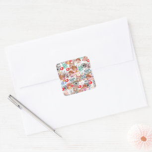 Süße Motivations-Positive Zitate Kawaii Quadratischer Aufkleber