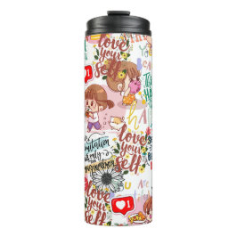 Süße Motivations-Positive Zitate Kawaii  Thermosbecher