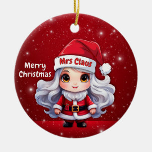 Süße Mrs. Claus Charakter Berry Roter Schnee🎄 Keramik Ornament
