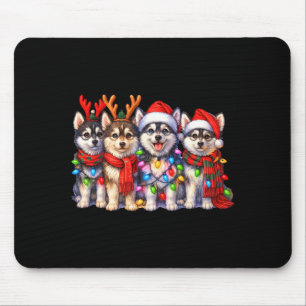 Süße Msky Weihnachtshunde Mit Lichtern Langarm  Mousepad