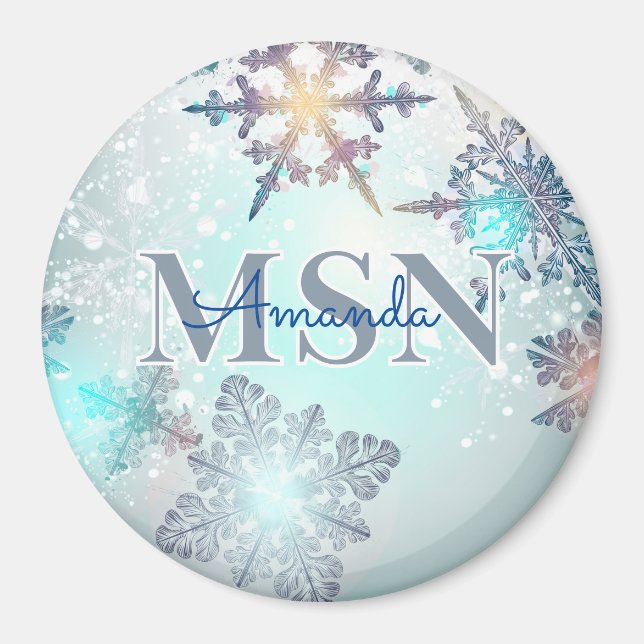 Süße MSN-Abschlussfeier personalisierter Name Blau Magnet (Vorne)