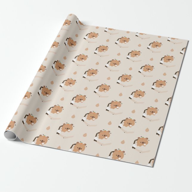 Süße müde Capybara Geschenkpapier (Ungerollt)