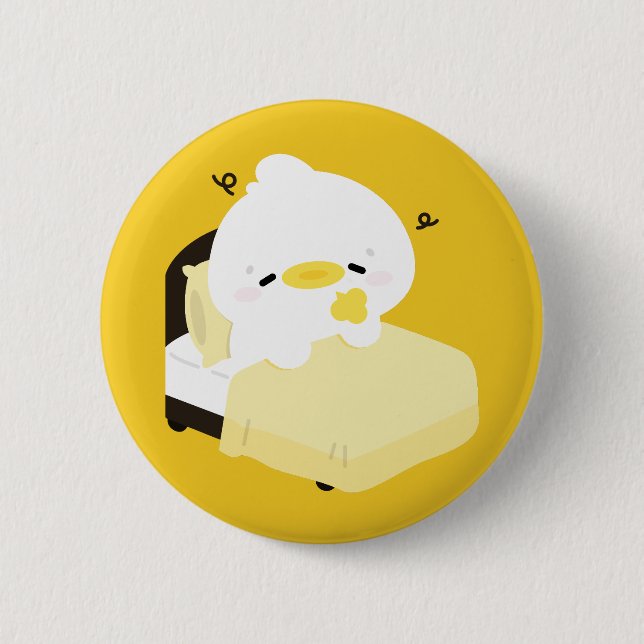 Süße müde Ente Button (Vorderseite)