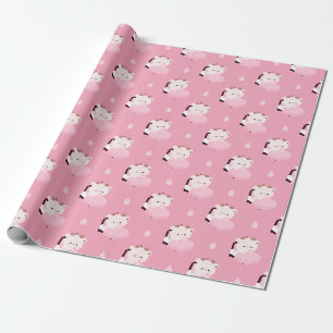 Süße müde Kuh Geschenkpapier