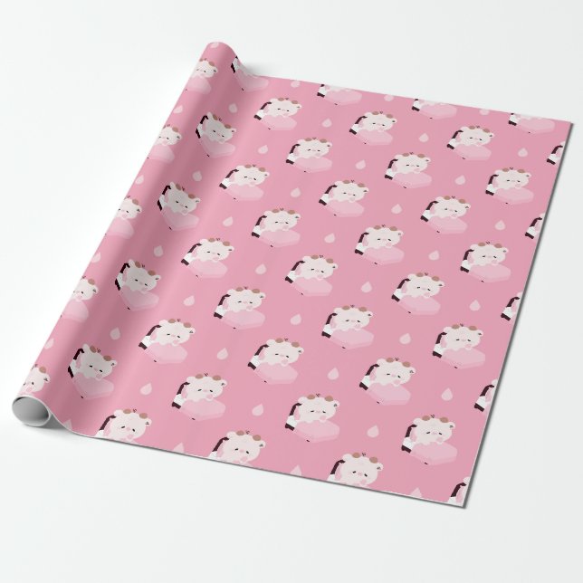 Süße müde Kuh Geschenkpapier (Ungerollt)