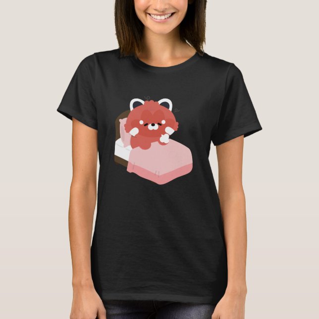 Süße müde Rote Panda T-Shirt (Vorderseite)