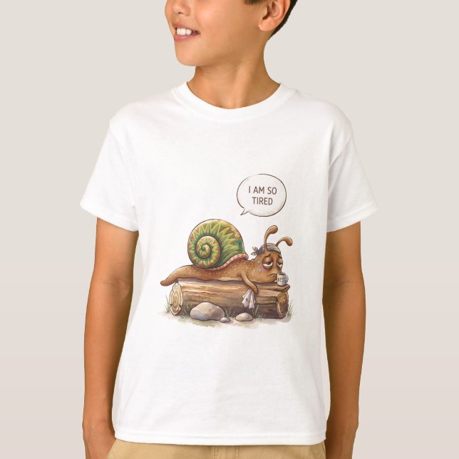     Süße müde Schnecke T-Shirt (Vorderseite)