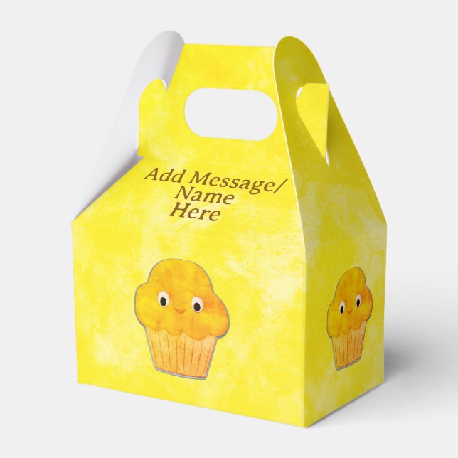 Süße Muffin-Zeichnung mit individuellem Namen Geschenkschachtel (Vorderseite)