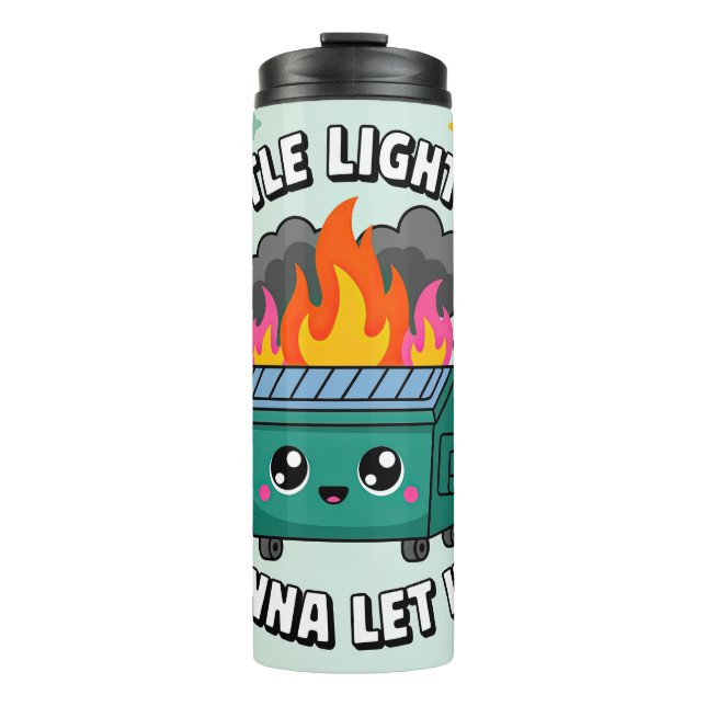 Süße Müllcontainer-Feuer Thermosbecher (Vorderseite)