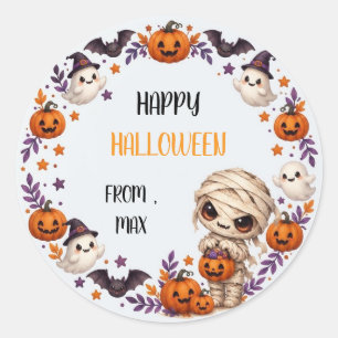 Süße Mumie gruselige Halloween-Kinderparty Runder Aufkleber