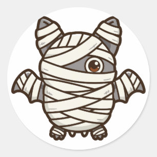 Süße Mumien-Fledermaus Halloween Runder Aufkleber