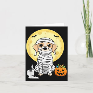 Süße Mumien-Hund-Halloween-Vollmond-Welpe-Streich  Karte