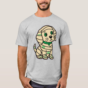 Süße Mumien-Hund-Halloween-Welpen-Verbände-Sticker T-Shirt
