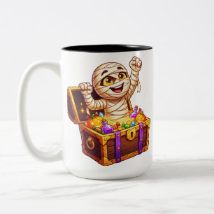 Süße Mumien-Schatztruhe Halloween-Süßigkeiten oder Zweifarbige Tasse