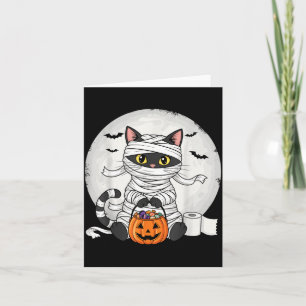 Süße Mumien-Schwarze-Katze-Halloween-Kostüm lustig Karte