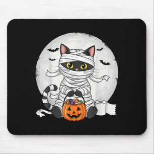 Süße Mumien-Schwarze-Katze-Halloween-Kostüm lustig Mousepad