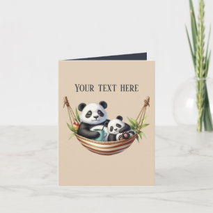 Süße Mummy Baby-Panda-Bären Text hinzufügen Karte