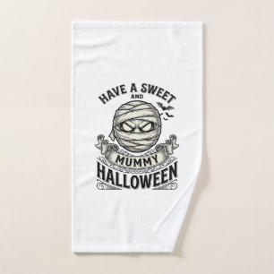 Süße Mummy Halloween Vintage Vektor Design_1 Handtuch