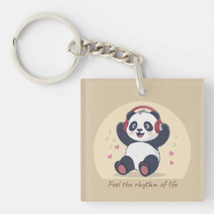 Süße Musik-Panda Schlüsselanhänger